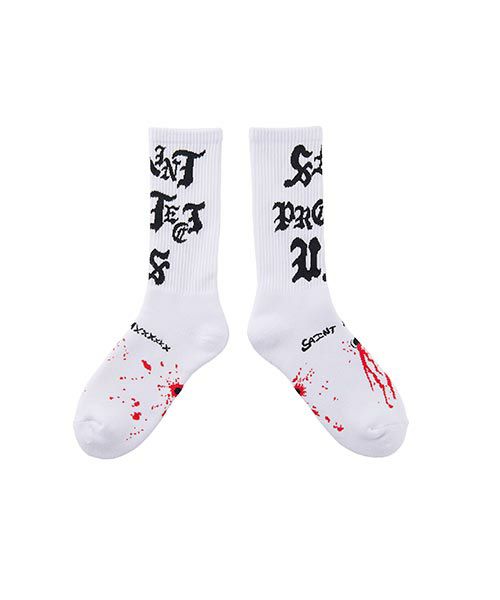 ＜SAINT MICHAEL＞SOCKS/SAINT PROTECT/WHITE