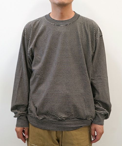 ＜blurhms＞C/NAPP Border Crew Neck P/O