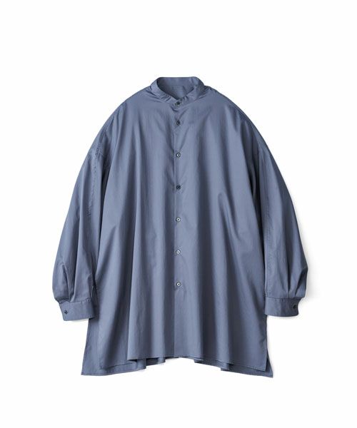 ＜Graphpaper＞Silicon Poplin Deep Slit Band Collar Shirt(GL243-50149)