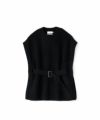 ＜Graphpaper＞Fine Wool Rib Knit Crew Neck Belted Vest(GL243-80165)