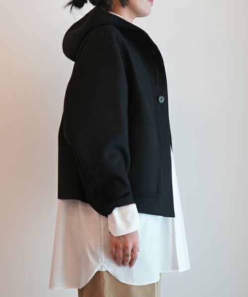 HYKE>MELTON HOODED WORK JACKET | MAKES ONLINE STORE HYKE>MELTON HOODED WORK JACKET | MAKES ONLINE STORE