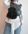 ＜MARGE＞Pleated taffeta decorative gilet