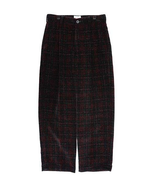 ＜KAMIYA＞Velvet Check Pants