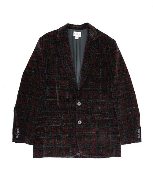 ＜KAMIYA＞Velvet Check Jacket