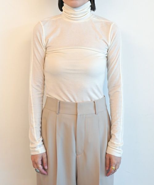 ＜CINOH＞TENCEL CASHMERE TURTLE NECK T-SHIRT