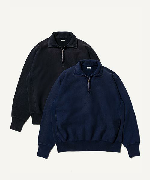 ＜A.PRESSE＞Vintage Half Zip Sweat Shirt