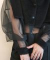 ＜GURTWEIN＞alpaca and air-organza polygon sculpture boxy blouse