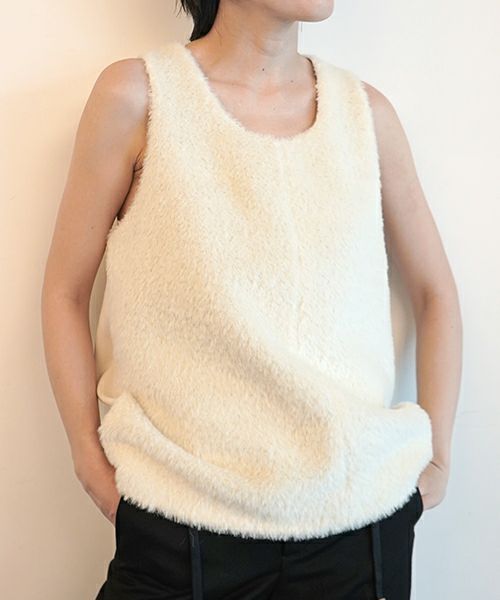 ＜GURTWEIN＞alpaca boxy vest (white,ivory)