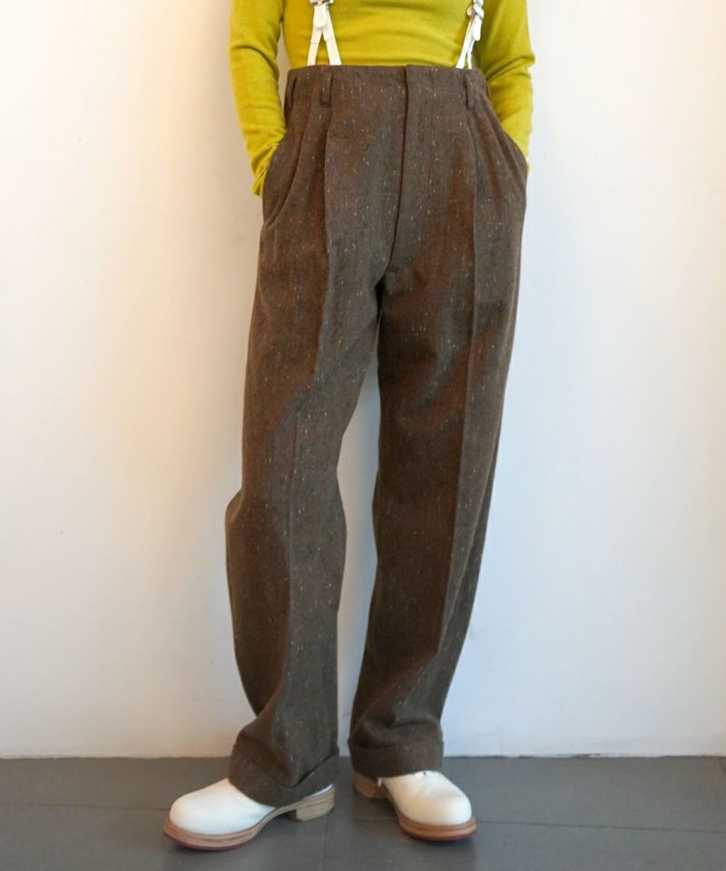 FUMIKA＿UCHIDA＞SPLASHED PATTERN WIDE TAPERED PANTS | MAKES ONLINE STORE