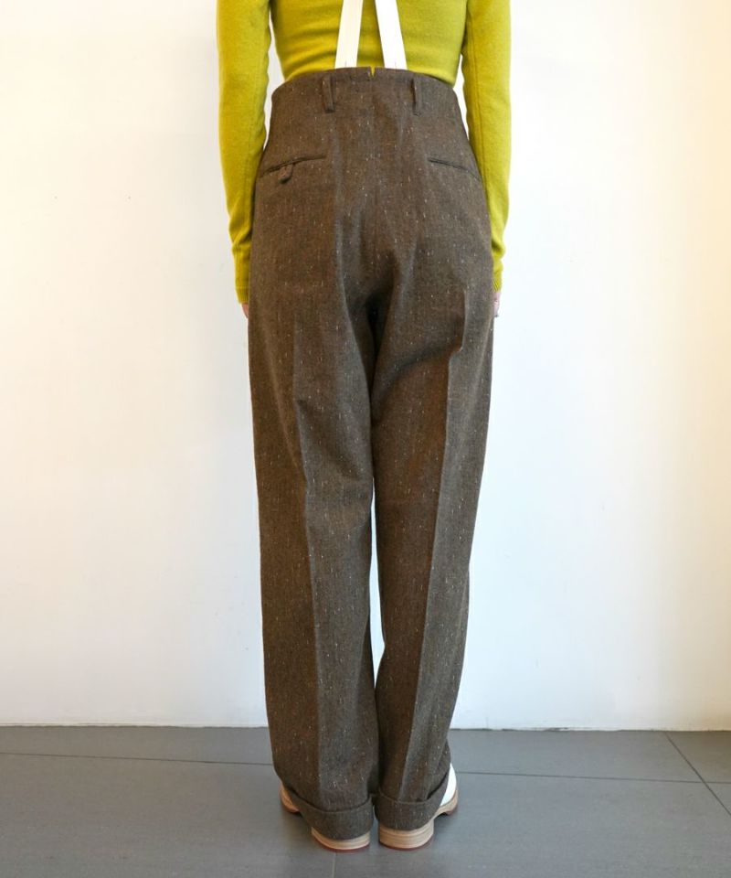 FUMIKA＿UCHIDA＞SPLASHED PATTERN WIDE TAPERED PANTS | MAKES ONLINE