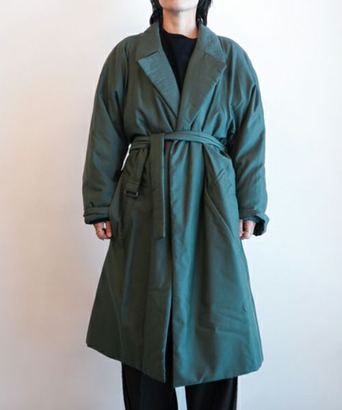 seya.＞SK'GROVE PADDED COAT / SILKY POWDER CUPRO | MAKES ONLINE STORE