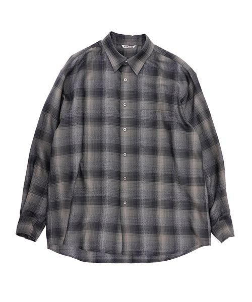 AURALEE＞SUPER LIGHT WOOL CHECK SHIRT | MAKES ONLINE STORE