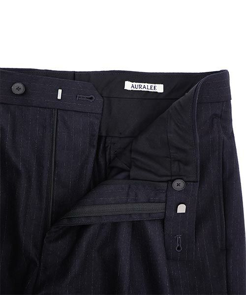AURALEE＞WOOL FULLING FLANNEL STRIPE SLACKS | MAKES ONLINE STORE
