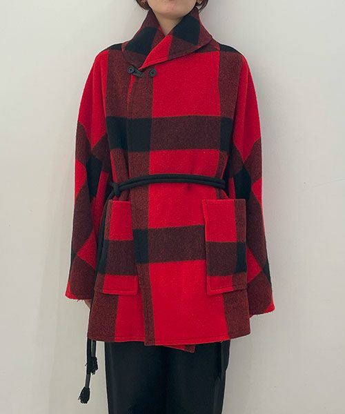 ＜blurhms＞Buffalo Plaid Gown Coat