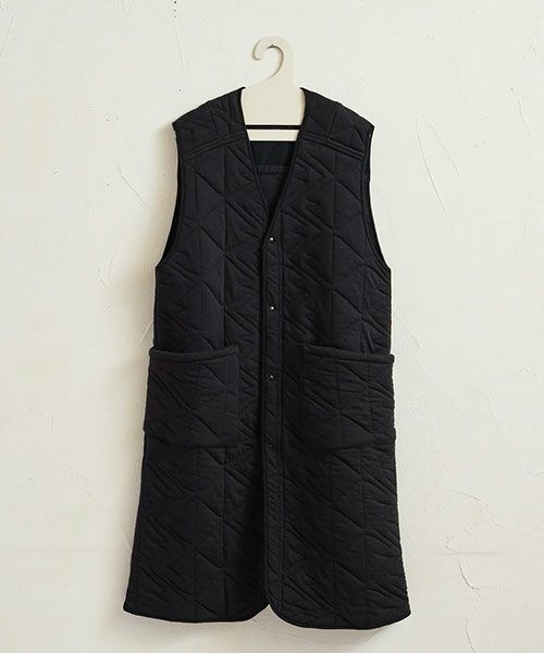 ＜ARCHI＞Quilt Jaquard Long Vest