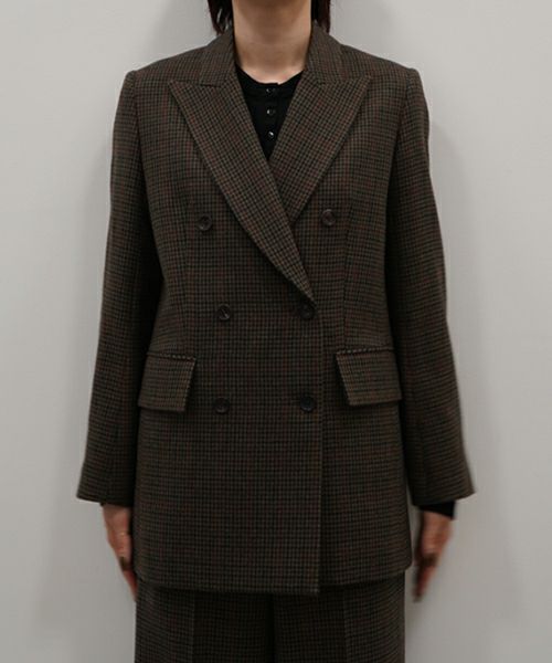 ＜blurhms＞Classic Houndstooth Double Breasted Jacket