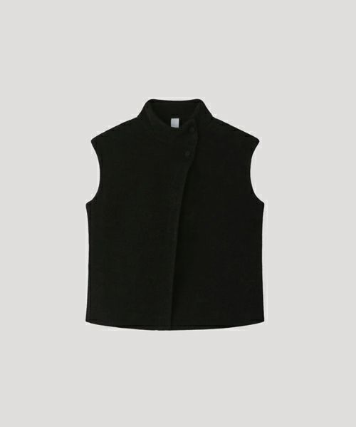  ＜CFCL＞MILAN RIB VELVET STAND-UP COLLAR VEST(BLACK)