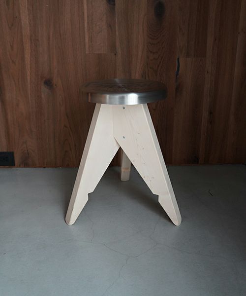 ＜M&M Furniture＞Circle Stool Stainless Seat