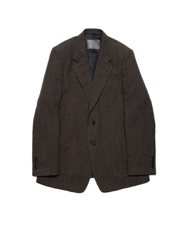 レターズ コート The Letters＞SINGLE BREASTED PACH POCKET JACKET -WOOL LINEN