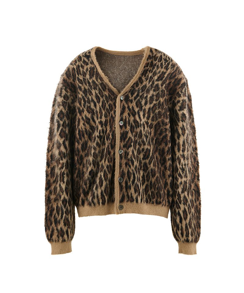 ＜SAINT MICHAEL＞MOHAIR CARDIGAN / LEOPARD