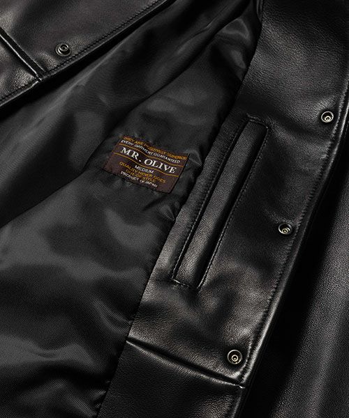 MR.OLIVE SKOOKUM別注 ラムレザー　コーチジャケット MR.OLIVE＞SKOOKUM COLLABORATION / LAMB LEATHER COACH JACKET