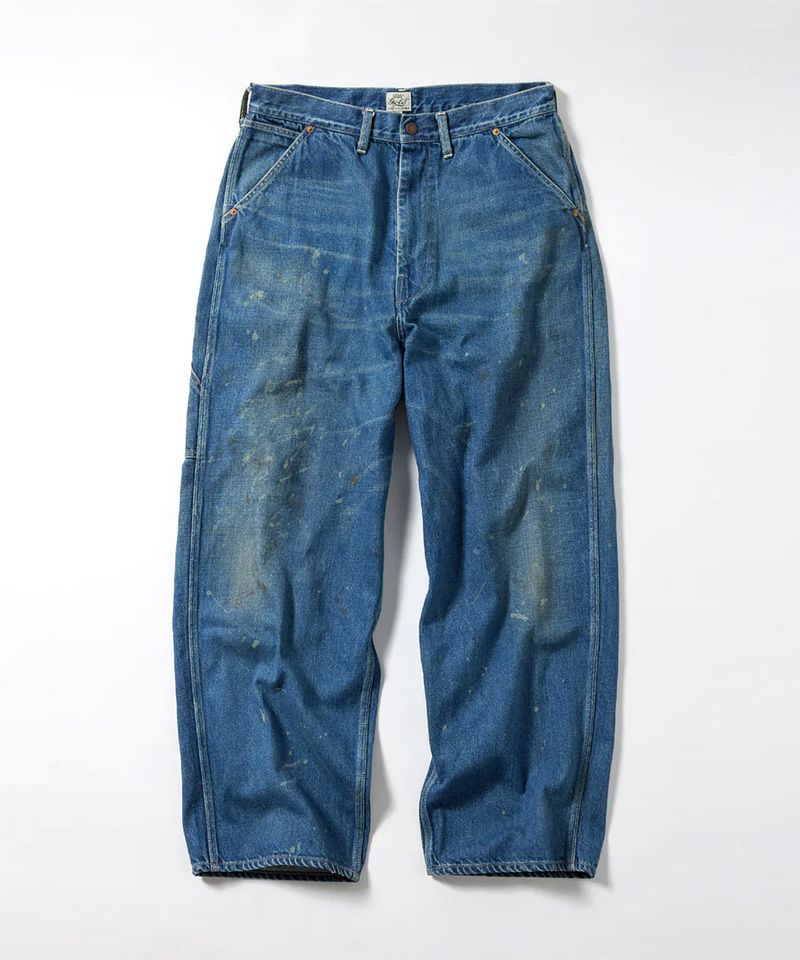 ＜GOLD＞RECYCLED WASTE SUVIN COTTON YARN 11.5oz. DENIM PAINTER PANTS VINTAGE WASHED