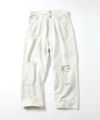 ＜GOLD＞RECYCLED WASTE SUVIN COTTON YARN 11.5oz. DENIM 5POCKET WIDE PANTS VINTAGE WASHED