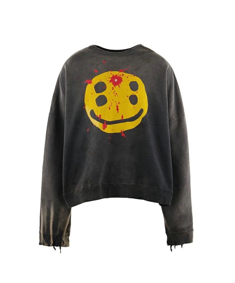 SAINT MICHAEL＞CP_CREW SWEAT / SMILE / BLACK | MAKES ONLINE STORE