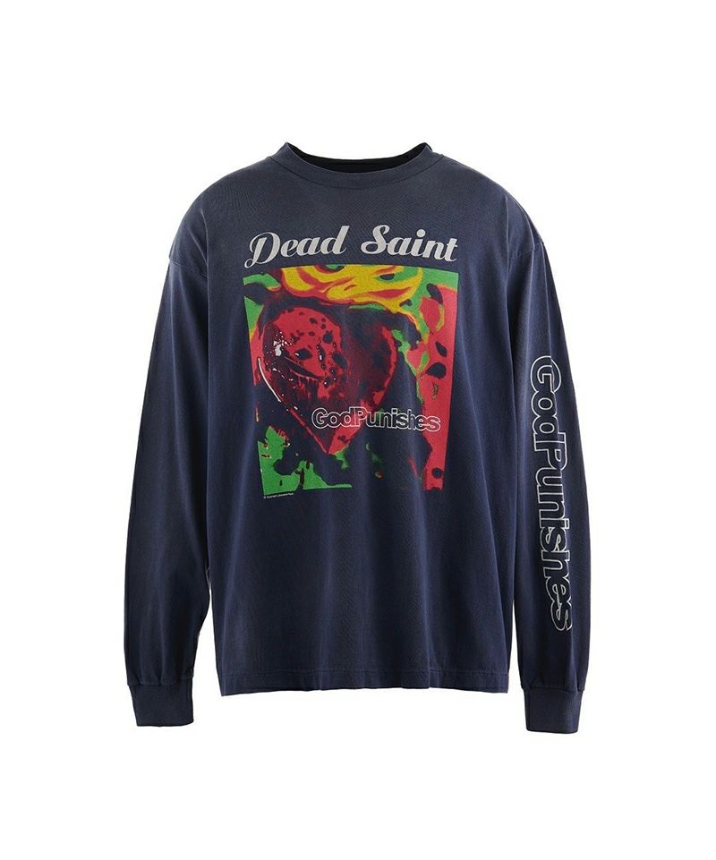 ＜SAINT MICHAEL＞LS TEE / DEAD SAINT / NAVY