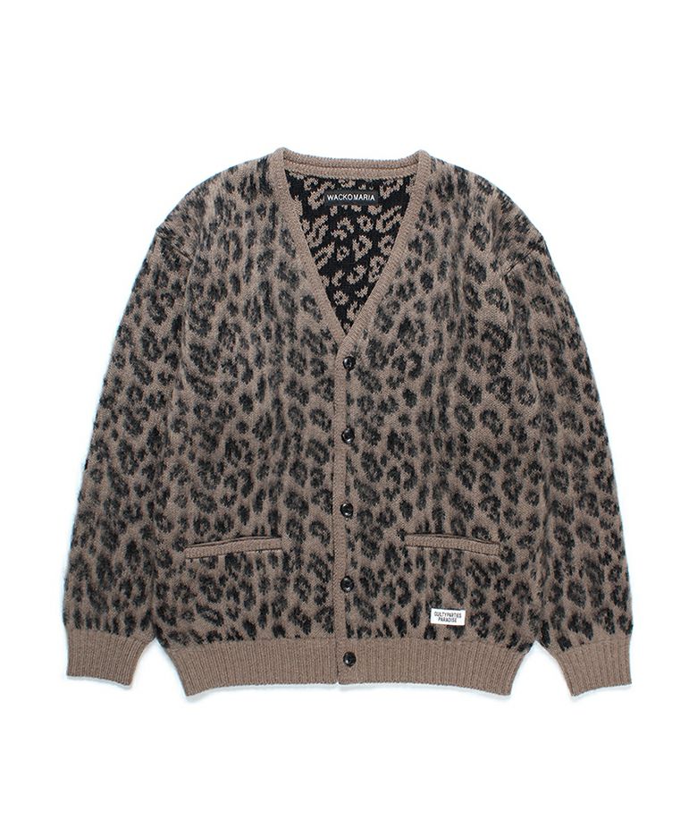 ＜WACKO MARIA＞LEOPARD HEAVY MOHAIR KNIT CARDIGAN