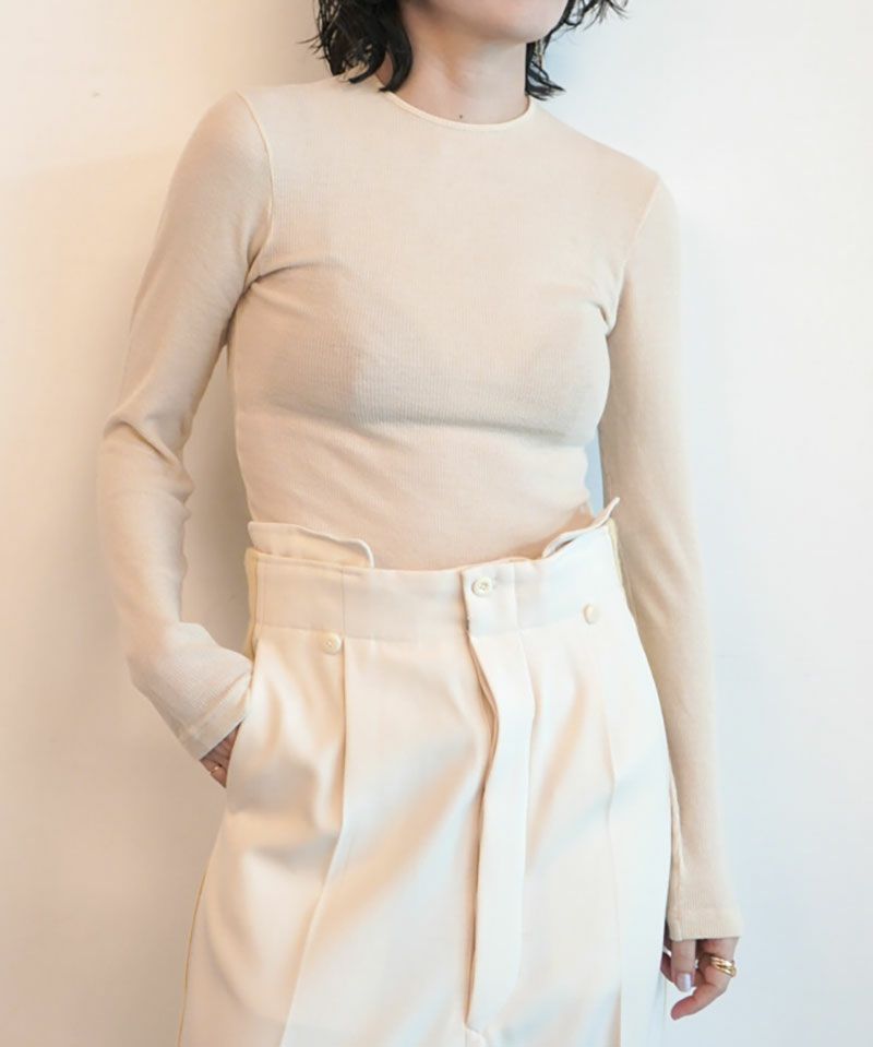 ＜FUMIKA＿UCHIDA＞GAUZE WAFFLE CREW-NECK TOP