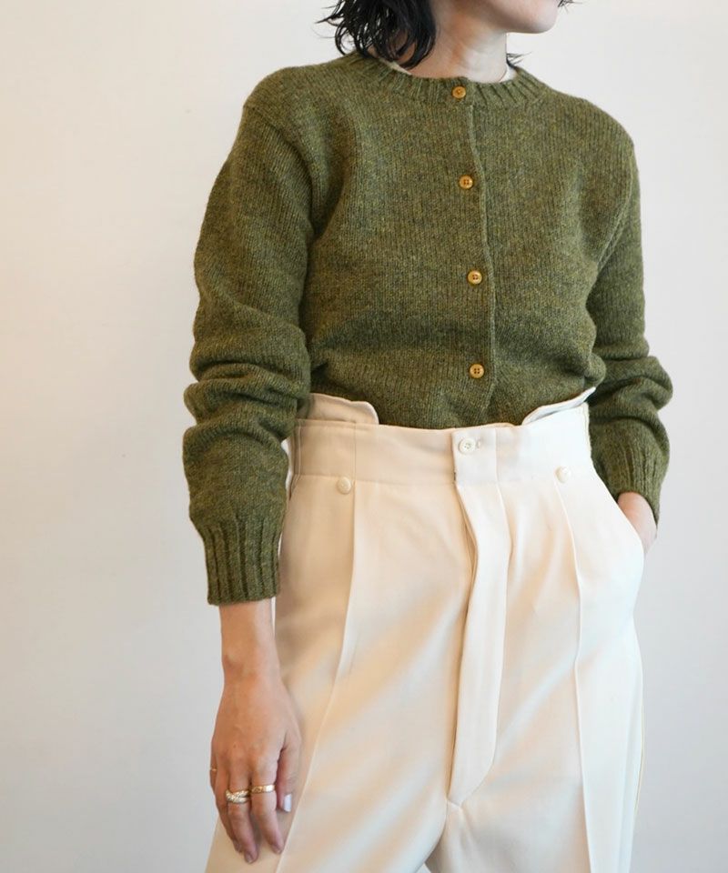 ＜FUMIKA＿UCHIDA＞SHETLAND CARDIGAN(KHAKI)
