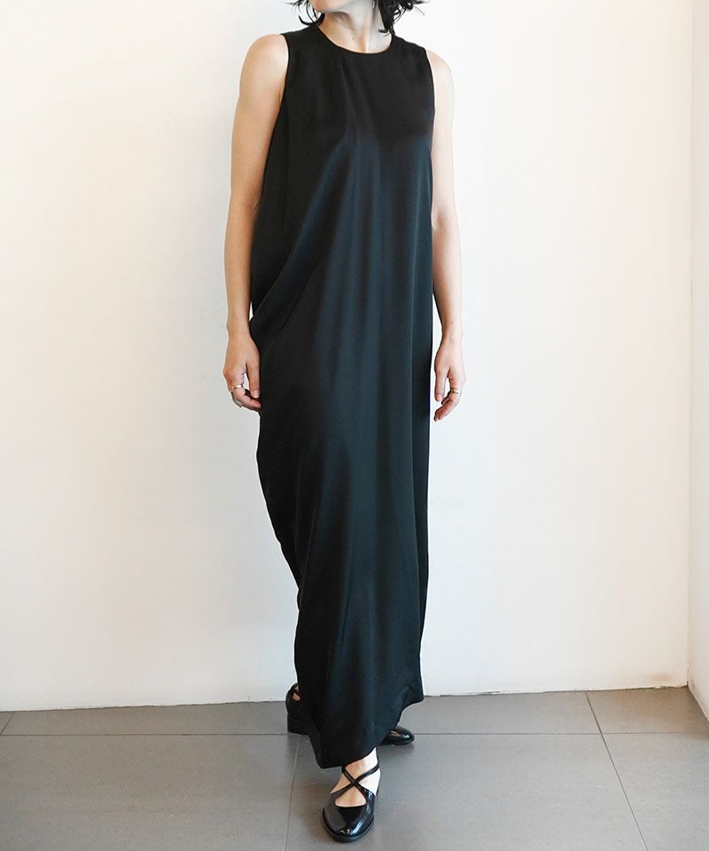 ＜CINOH＞BLACK FORMAL DRAPE DRESS