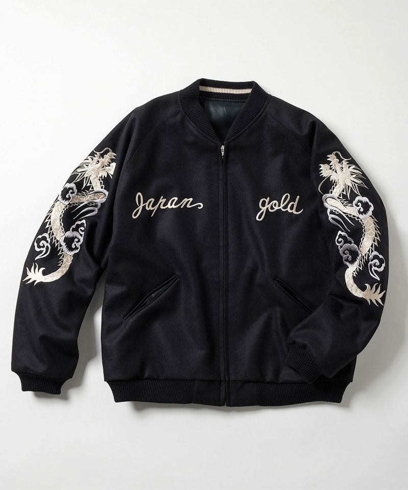 ＜GOLD＞WOOL MELTON × ACETATE SOUVENIR JACKET “SKULL”