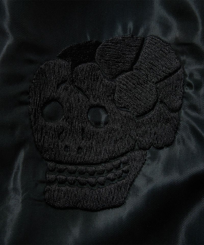GOLD＞WOOL MELTON × ACETATE SOUVENIR JACKET “SKULL” | MAKES
