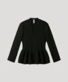 ＜CFCL＞HYPHA COLLARLESS FLARE JACKET(BLACK)