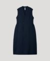 ＜CFCL＞MIRAN COLLARLESS LONG VEST(NAVY)