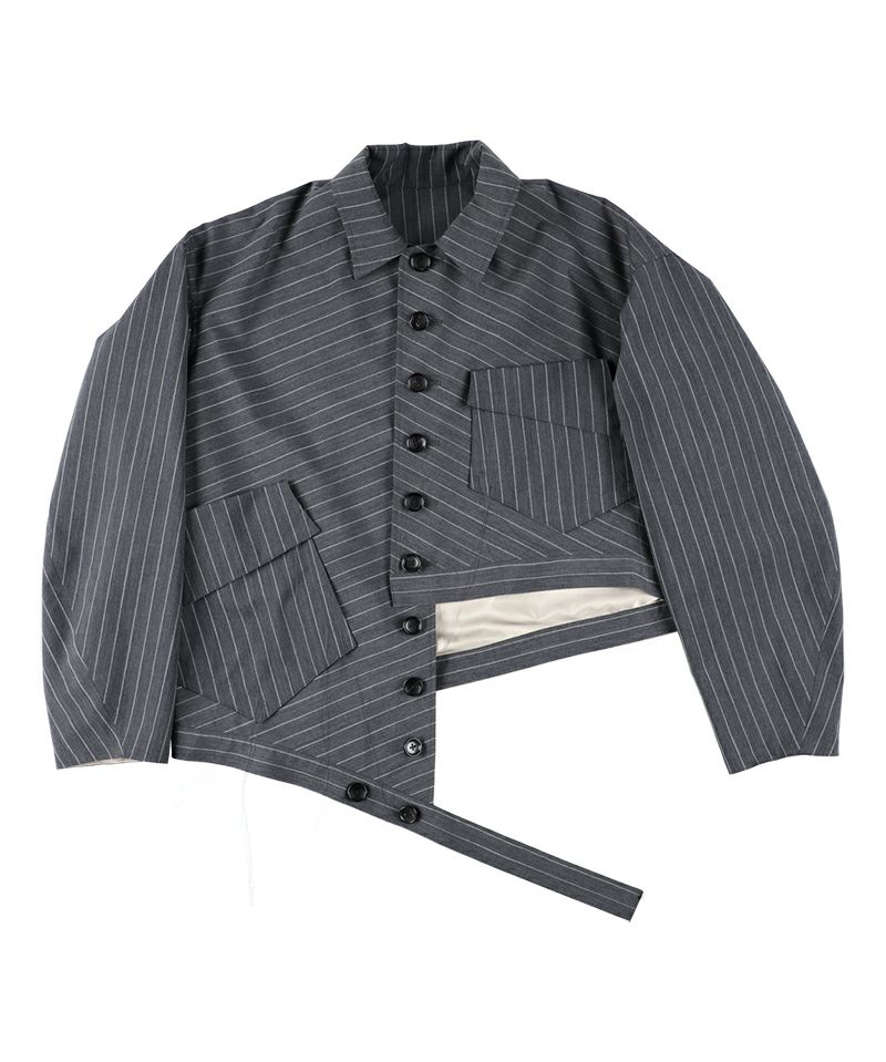 ＜sulvam＞ストライプラウンドブルゾン