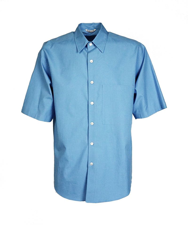 AURALEE＞WASHED FINX TWILL BIG HALF SLEEVED SHIRT | MAKES