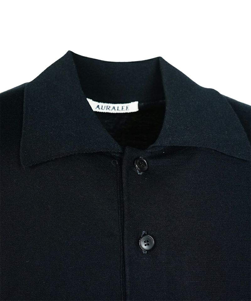 オーラリー ニットポロ　３　HIGH GAUSE ネイビー BEAMS JAPAN（ビームス ジャパン）AURALEE / KNIT POLO（シャツ