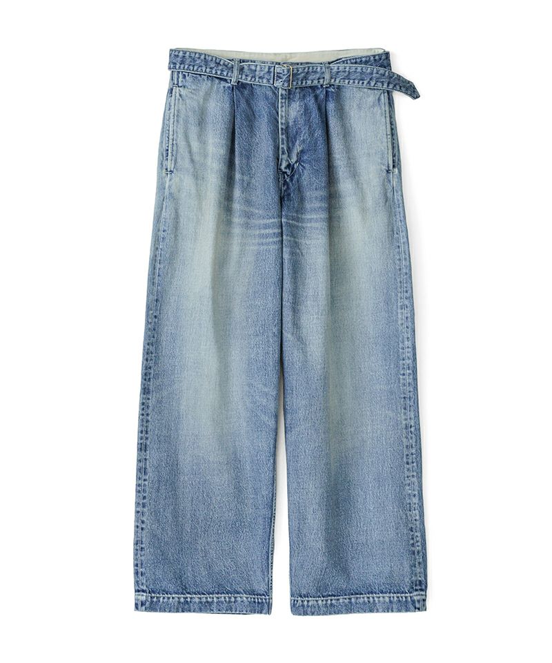 ＜Graphpaper＞Selvage Denim Belted Pants(GU251-40192LB)