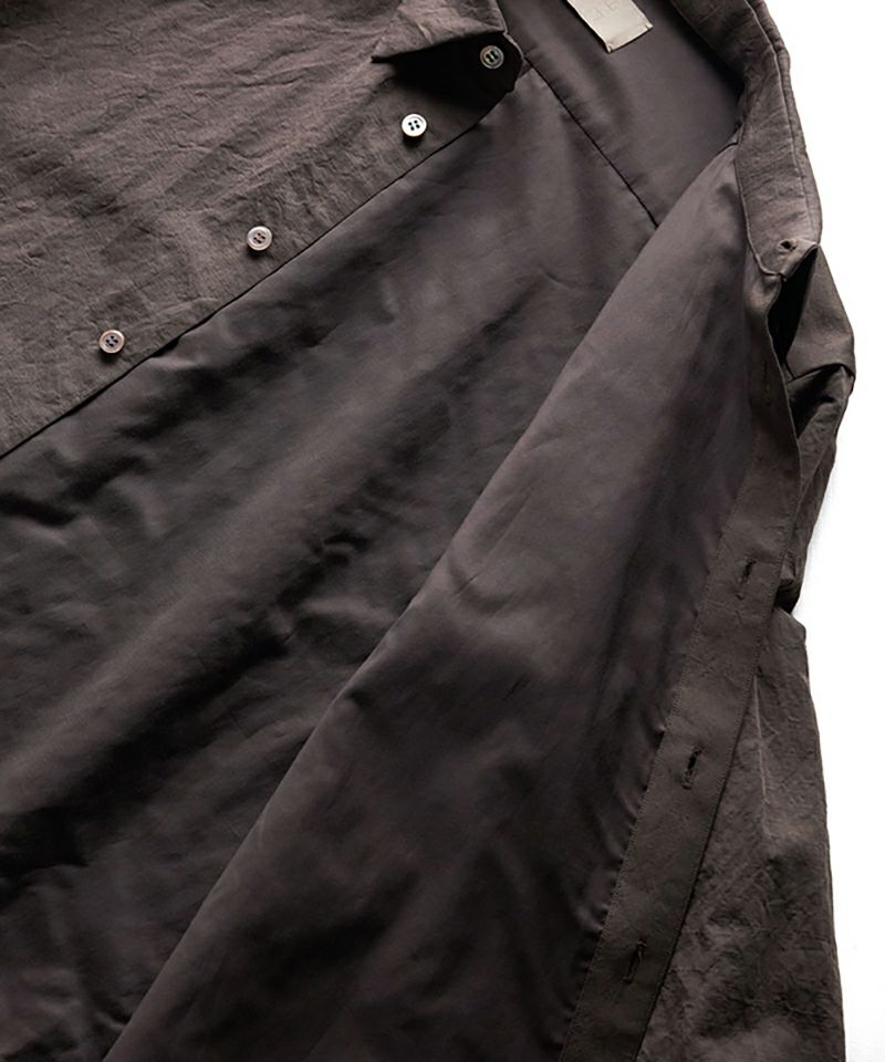 美品✨山内 塩縮加工 コットン リネン シャツ ブラック サイズ4 山内 -有松塩縮加工リネンシャツ- | twelve blog