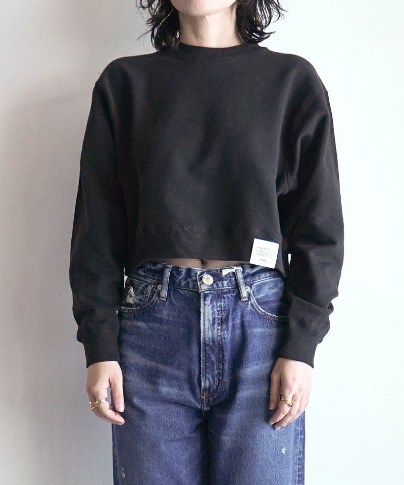 CROPPED SWEAT SHIRT-クロップドスウェットシャツ-HYKE（ハイク