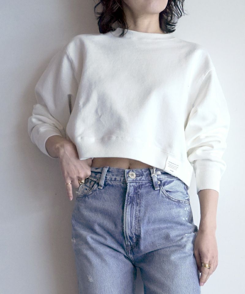 CROPPED SWEAT SHIRT-クロップドスウェットシャツ-HYKE（ハイク