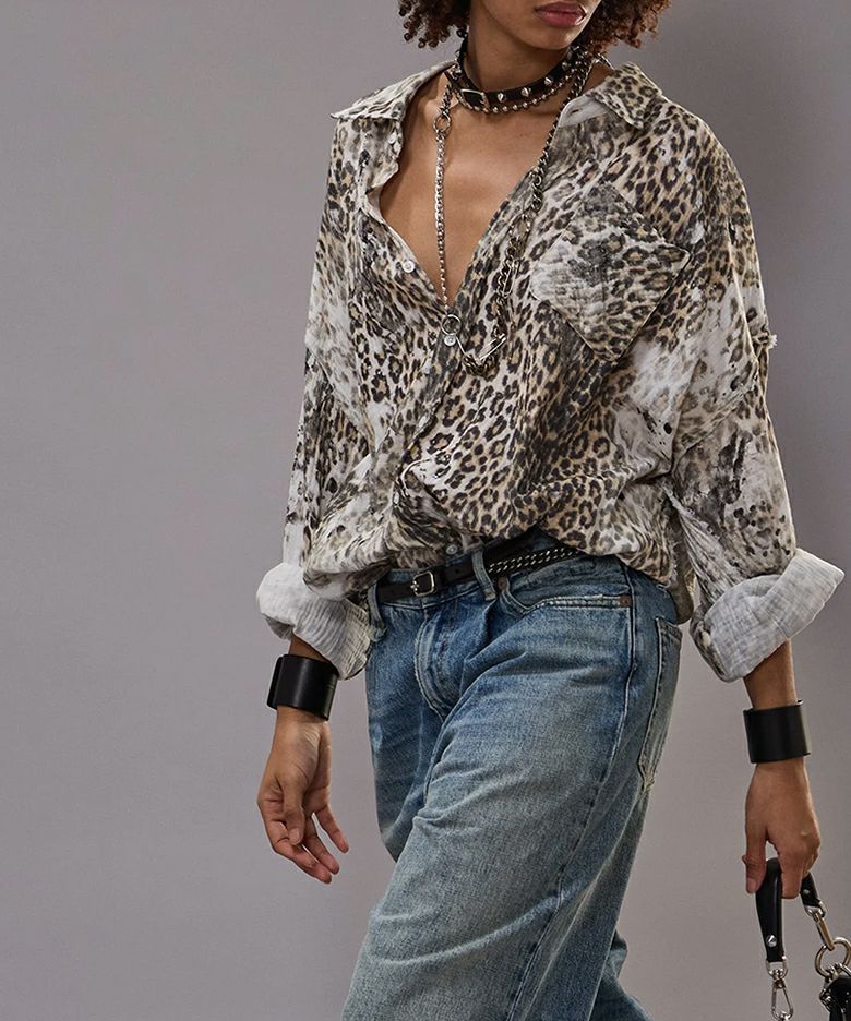 R13＞SHREDDED SEAM DROP NECK SHIRT | MAKES ONLINE STORE