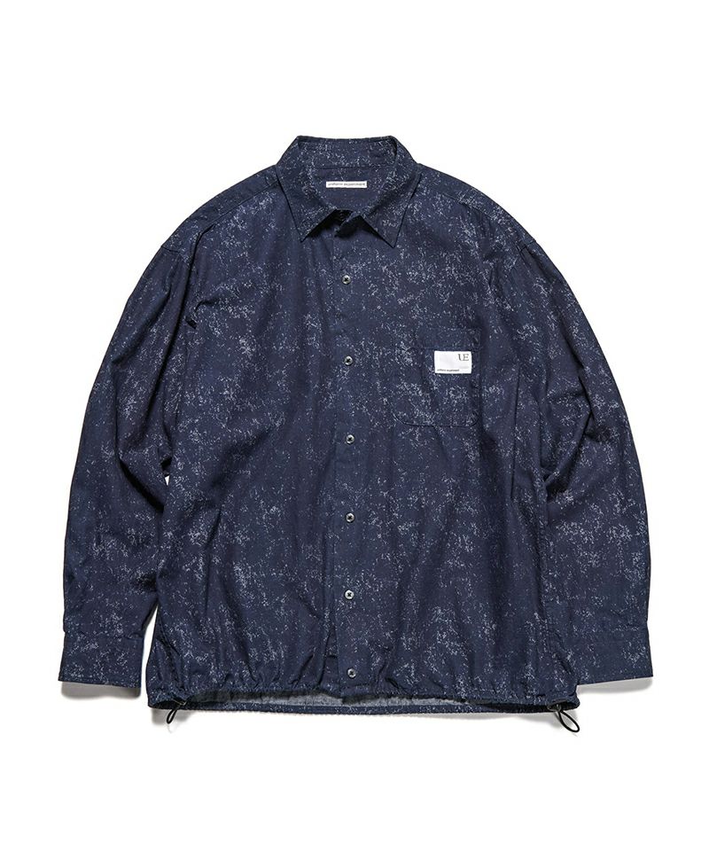 ＜uniform experiment＞INDIGO PRINT DRAWCORD SHIRT