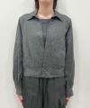 ＜blurhms＞Silk Linen Hem Button Skipper