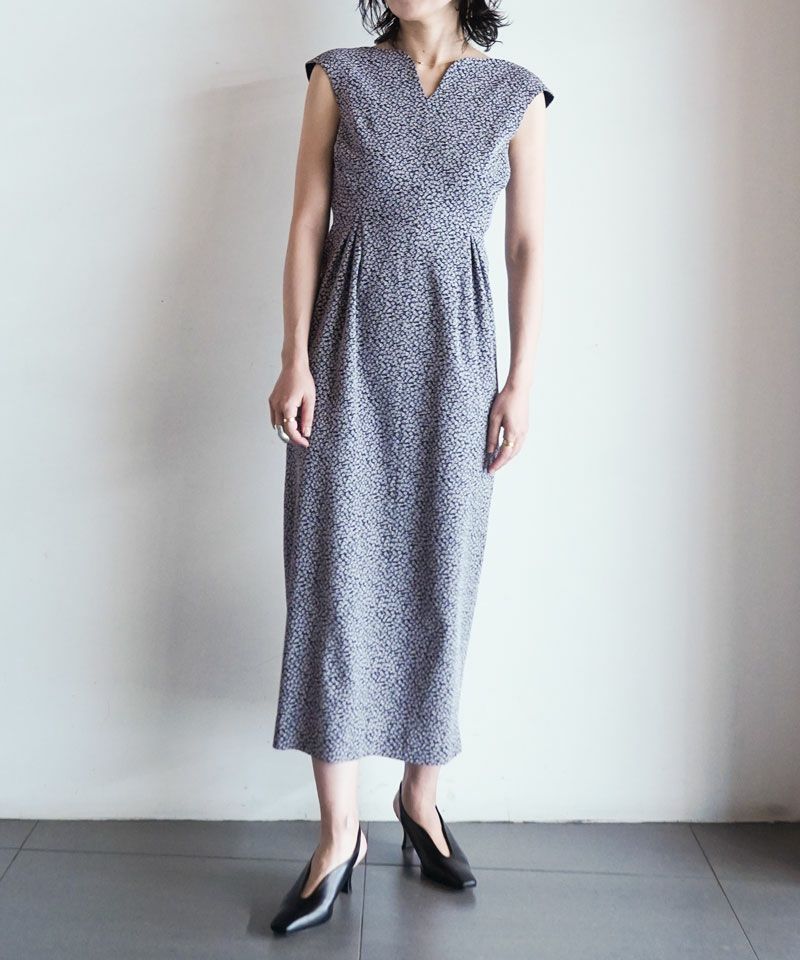 ＜Mame Kurogouchi＞Micro Floral Jacquard Dress - white