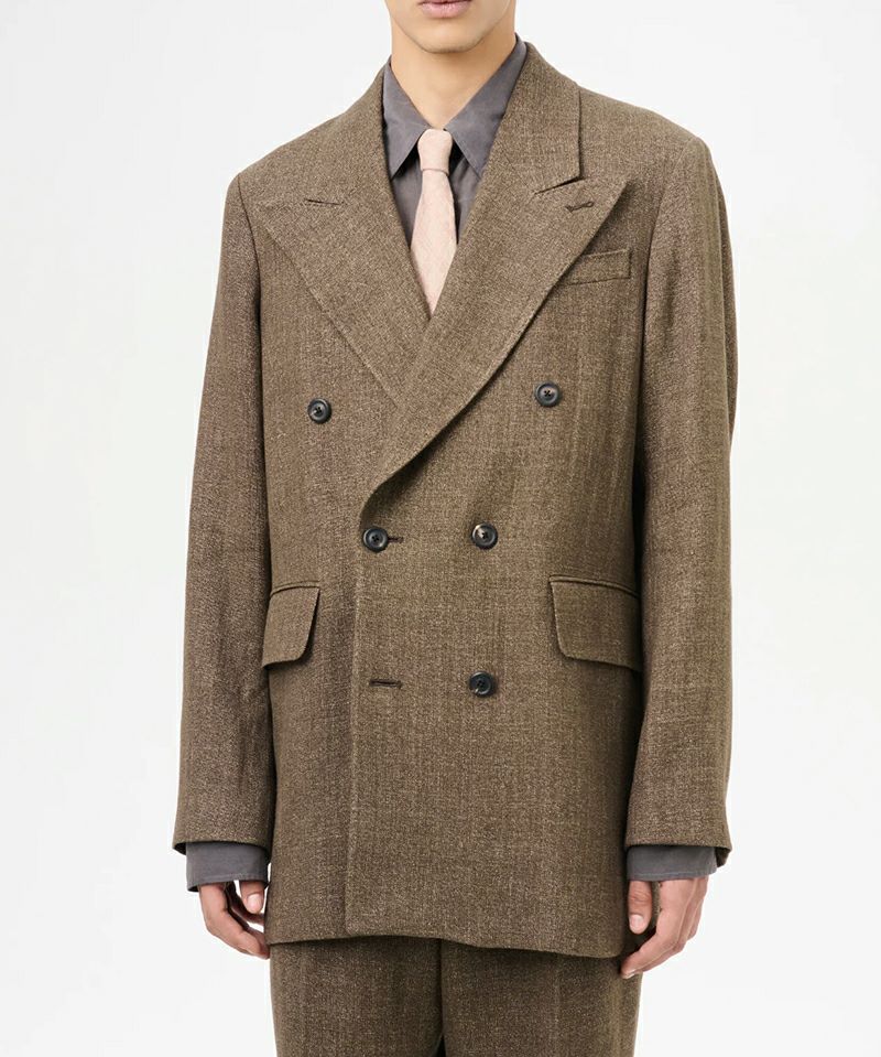 ＜OUR LEGACY＞SHARP DB BLAZER-Tobacco Delave Linen