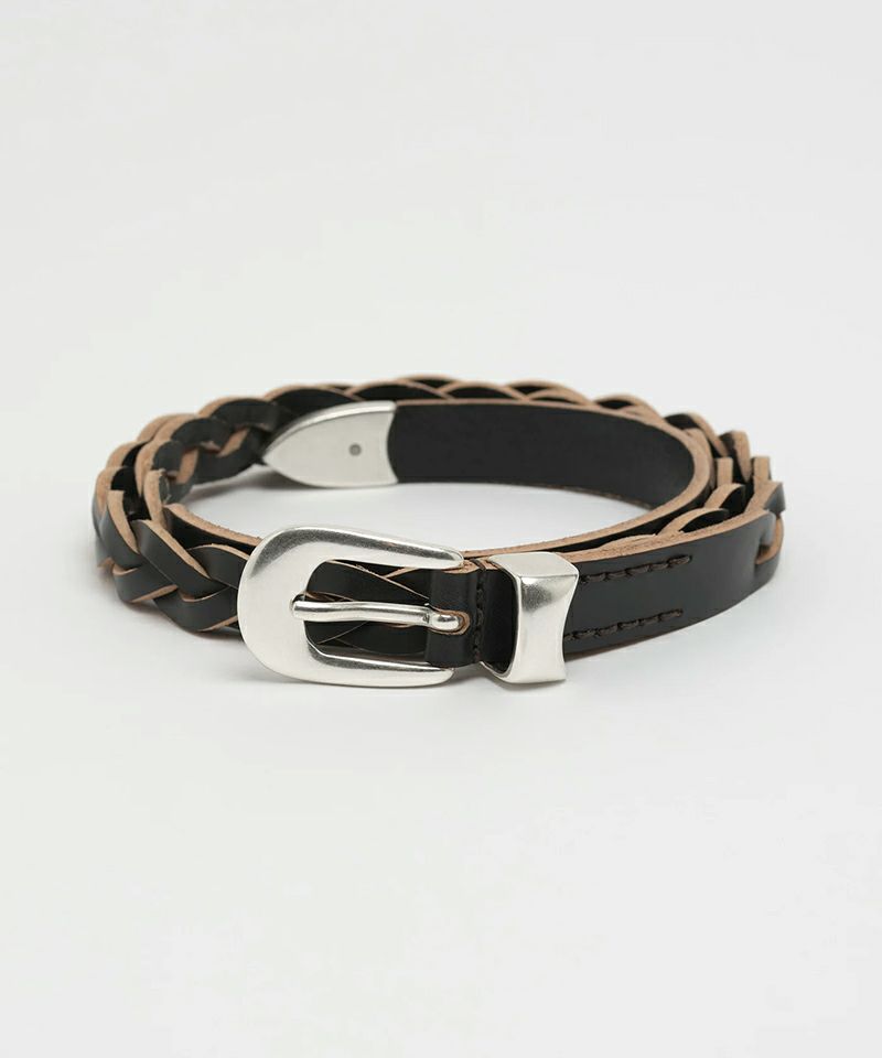 ＜OUR LEGACY＞2 CM BRAIDED BELT-Black Leather